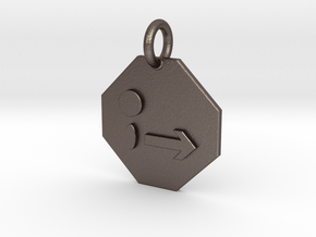 Pendant The Lorentz Factor B in Polished Bronzed-Silver Steel