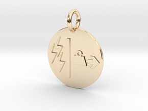 Pendant Mass Energy Equivalence C in 14k Gold Plated Brass