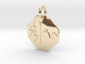 Pendant Mass Energy Equivalence B in 14k Gold Plated Brass