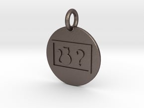 Pendant Quantum Superposition C in Polished Bronzed-Silver Steel