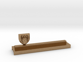 Knife holder with shield and coat of arms in Natural Brass