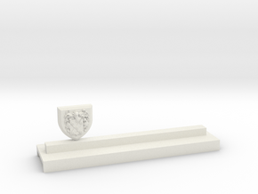 Knife holder with shield and coat of arms in White Natural Versatile Plastic