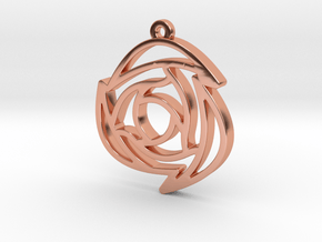 Rose Pendant B in Polished Copper