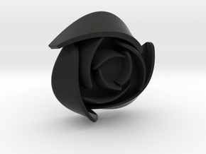 50mm Rose No Hoop in Black Smooth Versatile Plastic