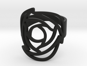 Rose Ring US 11 in Black Smooth Versatile Plastic