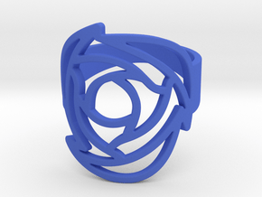 Rose Ring US 11 in Blue Smooth Versatile Plastic