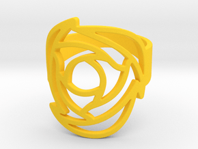 Rose Ring US 11 in Yellow Smooth Versatile Plastic