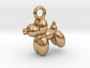 Dog Pendant Balloon Style in Polished Bronze