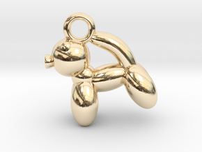 Cat Pendant Balloon Style in 14k Gold Plated Brass