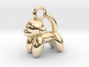 Monkey Pendant Balloon Style in 14k Gold Plated Brass