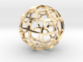 Voronoi Sphere 2 in 14k Gold Plated Brass