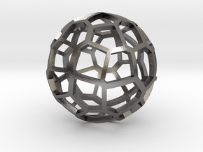 Voronoi Sphere 2 in Processed Stainless Steel 316L (BJT)