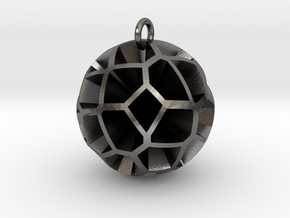 Voronoi Sphere 3 in Processed Stainless Steel 316L (BJT)