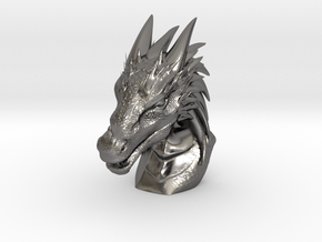 Dragon Bust in Polished Nickel Steel