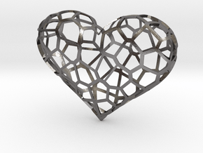 Voronoi Heart in Processed Stainless Steel 316L (BJT)