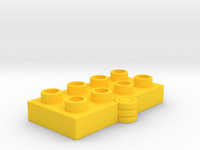 Duplo Hinge Brick - Half Height in Yellow Processed Versatile Plastic