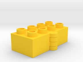 Duplo Hinge Brick - Full Height in Yellow Processed Versatile Plastic