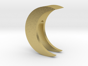 Crescent Moon Webcam Privacy Shade / Cover / Charm in Natural Brass