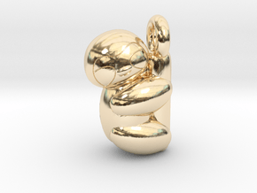 Sloth Pendant Balloon Style in 14k Gold Plated Brass