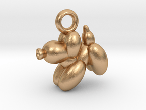 Dog Pendant Balloon Style Play Position in Natural Bronze
