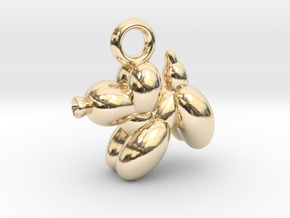 Dog Pendant Balloon Style Play Position in 14K Yellow Gold