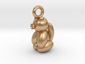 Cat Pendant Balloon Style Sitting Position in Natural Bronze