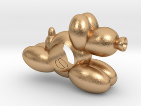 Dog Charm Balloon Style Laying Down Position in Natural Bronze