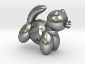 Cat Charm Balloon Style in Natural Silver