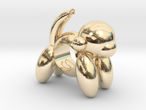 Monkey Charm Balloon Style in 14k Gold Plated Brass