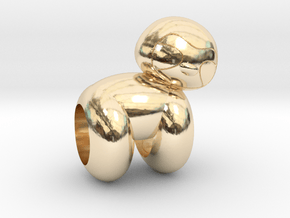 Sloth Charm Balloon Style in 14k Gold Plated Brass