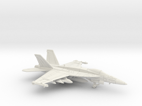 F/A-18E Super Hornet (Loaded) in White Natural Versatile Plastic: 1:200