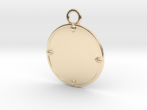 photo round necklace in 14K Yellow Gold