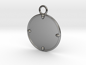 photo round necklace in Fine Detail Polished Silver