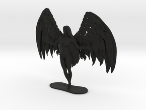 Angel Woman in Black Smooth Versatile Plastic