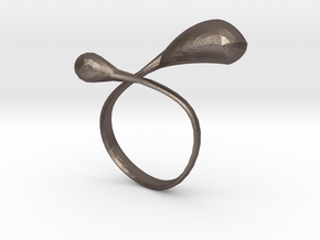 Droplet Ring in Polished Bronzed Silver Steel