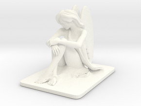 Angel Figurine in White Smooth Versatile Plastic