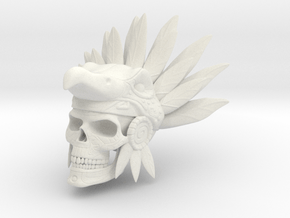 Azteca Skull in White Natural Versatile Plastic