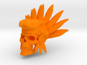 Azteca Skull in Orange Smooth Versatile Plastic