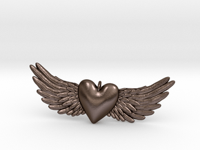 Flying Heart  in Polished Bronze Steel