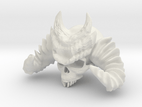 Demon Skull in White Natural Versatile Plastic