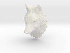 Wolf Head in White Natural Versatile Plastic