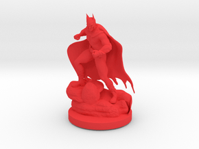 Batman Sculpture in Red Smooth Versatile Plastic