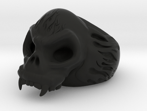 Skull Ring in Black Smooth Versatile Plastic