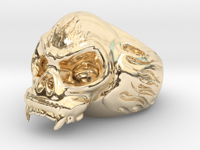 Skull Ring in 14k Gold Plated Brass