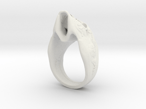 Evil Skull Ring  in White Natural Versatile Plastic