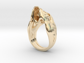 Evil Skull Ring  in 14k Gold Plated Brass