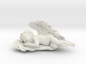 Baby Angel Sculpture in White Natural Versatile Plastic