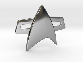 Star trek comm badge late 24th century in Fine Detail Polished Silver