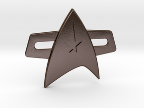 Star trek comm badge late 24th century command in Polished Bronze Steel