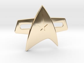 Star trek comm badge late 24th century command in 14K Yellow Gold